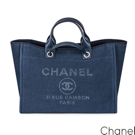 chanel tote blue|Chanel blue tote bag.